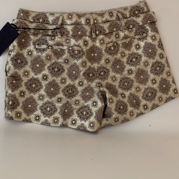 SOLD PRADA Metallic Gold Shorts - Picture 3 of 5